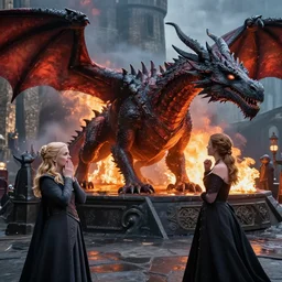 The Night King's dragon burning down King's Landing as it should have been as Cersei wets herself
