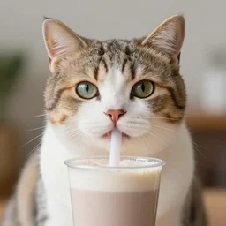 smoothie the cat, hyper realistic portrait, cute