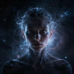 portrait of cosmic entity in distorted spacetime, Cinematic shot, - n 9