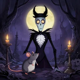 rat tim burton style