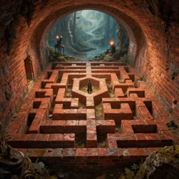 brick tunnel maze game of thrones, volumetric lighting, fantasy artwork, very beautiful scenery, very realistic painting effect, hd, hdr, cinematic 4 k wallpaper, 8 k, ultra detailed, high resolution, artstation