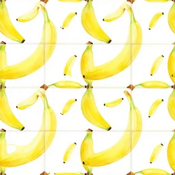 tileable cartoon banana pattern, digital art