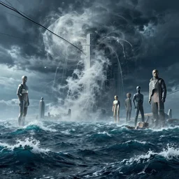 ocean storm cable by artstation, deviantart, artfol, artslant artbox, cgsociety, gfxartist, artful, zatista, artpal, instagram, blendernation, frank stella, beeple, giger, kopera, zawadzki, synth - wave, hyperrealism, futurism 4 k, octane render