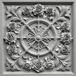 beautiful decorative classical ornamental door emblem, fibonacci rhythms, roses, lilies, rose petals, lily petals, acanthus scrolls, highly detailed etching, gemini, bilaterally symmetrical, small medium and large elements, rendered in octane, 3 d render by peter mohrbacher, hajime sorayama, wayne barlowe, boris vallejo, aaron horkey, gaston bussiere, craig mullins