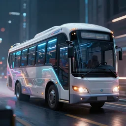 an interdimensional travelling bus, cyberpunk aesthetic, abstract, highly - detailed