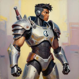 greg manchess portrait painting of armored mobile cop jiban cyrax from mortal kombat 1 1 cylon from battlestar galactica cyborg bisexual nigerian - japanese hybrid as overwatch character, medium shot, asymmetrical, profile picture, organic painting, sunny day, matte painting, bold shapes, hard edges, street art, trending on artstation, by huang guangjian and ail elvgren and sachin teng