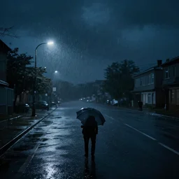 a stormy night, photorealistic, depressed vibe