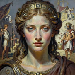 A mixed media painting of the roman goddess of wine, very aesthetic, detailed symmetrical face and eyes, by Frank Frazetta, Greg Rutkowski, Beeple, Yoko Taro, Christian MacNevin, epic fantasy character art, viking runes, high fantasy, CGsociety, full length, exquisite detail, post-processing, masterpiece, cinematic, roman festival backdrop