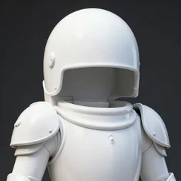white oversized giant knight wears toilet bowl helmet