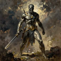 death dealer, a painting by Frank Frazetta