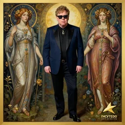 elton john full body by artstation, deviantart, artspace, artspan, artslant, etsy, pixiv, artfol, behance, instagram, artbox, artube, artstar, artsy, minted, beeple, artgerm, surrealism, hyperrealism, symbolism, masterpiece, award - winning intricate 4 k