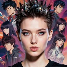 hologram punk woman is interested, with cute - fine - face, pretty face, oil slick hair, realistic shaded perfect face, extremely fine details, by realistic shaded lighting, dynamic background, poster by ilya kuvshinov katsuhiro otomo, magali villeneuve, artgerm, jeremy lipkin and michael garmash and rob rey, and silvain sarrailh