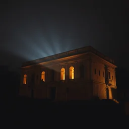 old ancient building, dramatic lighting,