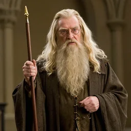film still of Ian McKellan as Albus Dumbledore in Harry Potter
