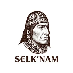 logo design of the Selk´nam people, engraving by moevius, vector image