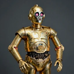 portrait of c - 3 po by greg rutkowski in the style of egon schiele