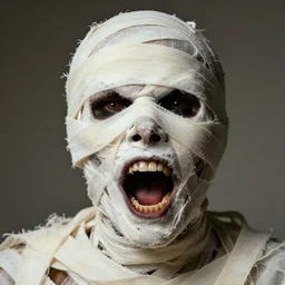 screaming mummy face photo