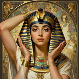 photography young francoise hardy with hands - up and hairy armpits, dressed like cleopatra, deep focus, intricate, elegant, highly detailed, digital painting, artstation, concept art, matte, sharp focus, illustration, art by artgerm and greg rutkowski and alphonse mucha and gil elvgren