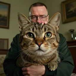 still of a cat as walter white in breaking bad