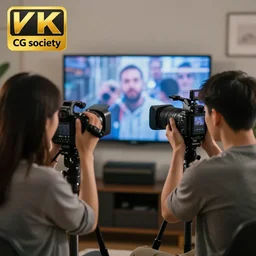 person, woman, man, camera, tv, CG society, 4k, 8k