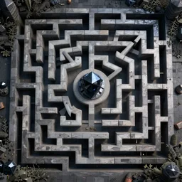 black diamond maze, fantasy, highly detailed, digital matte painting, artstation, concept art, sharp focus, illustration
