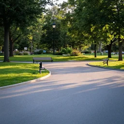 very sunny night in a park