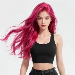 a daring badass female main character with vibrant long flowing hair, wearing a high tech jumpsuit, pixel art, from an award winning video game, masterpiece