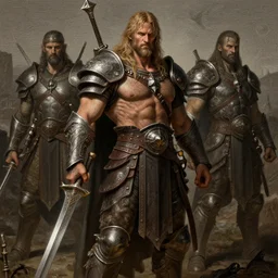 jeffrey wright, nomad paladin, muscular and very strong, dungeons and dragons, masterpiece by edgar maxence and ross tran and michael whelan, gustav dore, 8 k, octane render