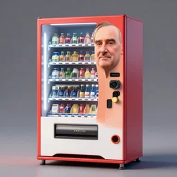 berlusconi shaped vending machine, 3 d octane render, unreal engine 5, 8 k, trending on artstation