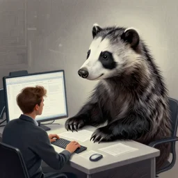 aardvark moderating an internet forum, elegant intricate digital painting artstation concept art by mark brooks and brad kunkle detailed