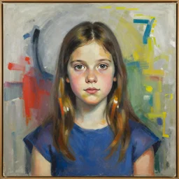 A decent young girl portrait by Jaackson Pollock.