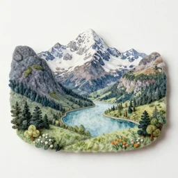 an amazing orway landscapes glue and pva mountains, watercolor art, wool felting art, by beeple and kandinskiy, 4 k resolution, colorful, digital art