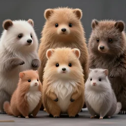 wide - angle shot of cute little furry animals, depth of field, zeiss lens, detailed, symmetrical, centered, fashion photoshoot, by nicoletta ceccoli, mark ryden, lostfish, earl nore, hyung tae, frank frazetta, breathtaking, 8 k resolution, extremely detailed, beautiful, establishing shot, artistic, hyperrealistic, octane render