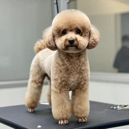 Bear with a poodle cut, 4k photo