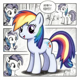 my little pony drawn by junji ito, comic strip, very detailed
