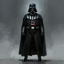 darth vader facing away from the camera full body shot concept art by Doug Chiang, cinematic,