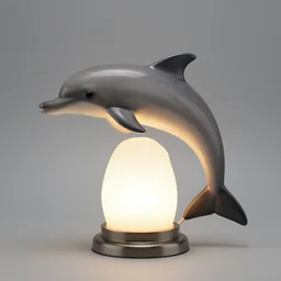 dolphin - shaped lamp by franz von stuck