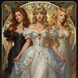 a mix between claudia schiffer and taylor swift and britney spears and denise richards in wild things as a princess, fantasy, intricate, elegant, highly detailed, digital painting, artstation, concept art, matte, sharp focus, illustration, art by artgerm and greg rutkowski and alphonse mucha