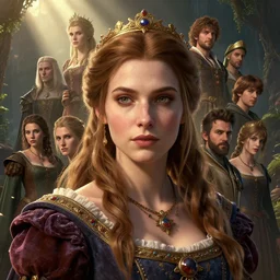 highly detailed closeup portrait of a fairytale medieval princess, unreal engine, greg rutkowski, ilya kuvshinov, ross draws, hyung tae and frank frazetta, tom bagshaw, tom whalen, nicoletta ceccoli, mark ryden, lostfish, earl norem, global illumination, god rays, detailed and intricate environment