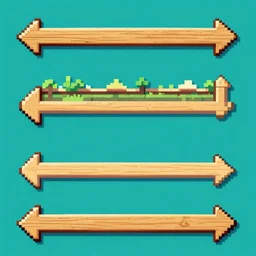 [ horizontal wooden arrows ] [ pixel art ] spritesheet 2 d game assets of
