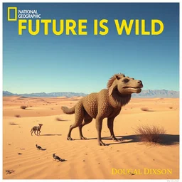 the future is wild, dougal dixon, speculative evolution, zoological illustrations, desert animals, national geographic, animal photography, in a desert