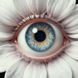 Realistically drawn eyeball in a flower. Trending on artstation. Hyper detailed. Hyperdetailed.