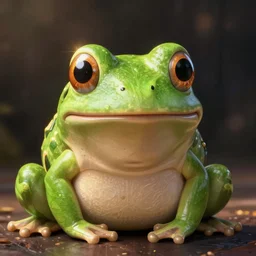 smiling cute frog portrait