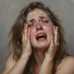 passion and crying, detailed painting, masterpiece, trending on artstation, oil on canvas