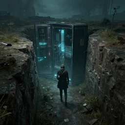 in trenches we inhabited the enigmatic online server entities active denial system memetic superego, rendered in octane by Michael Whelan