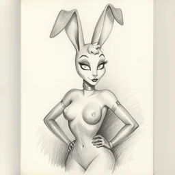 milt kahl pencil sketch of angie varona as jessica rabbit
