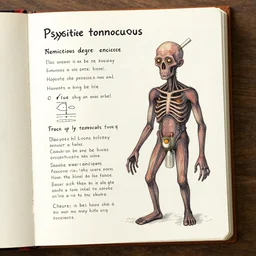 illustrated recipe for a homunculus who has psychotic tendencies by design, found schematic in a notebook