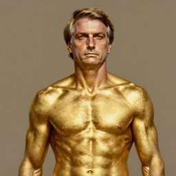 Jair bolsonaro as a shirtless hero gold, intricate, elegant, highly detailed, centered, digital painting, artstation, concept art, smooth, sharp focus, illustration, art by artgerm and donato giancola and Joseph Christian Leyendecker, Ross Tran, WLOP -9
