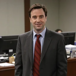 Jean Claude Vandamme as Dwight Schrute on the office, cinematic still, high quality,