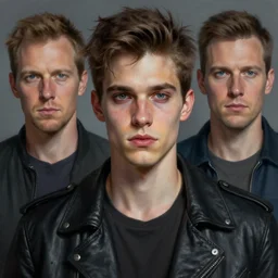 portrait of a handsome young feral man, art by denys tsiperko and bogdan rezunenko and franz xaver kosler, hyperrealism